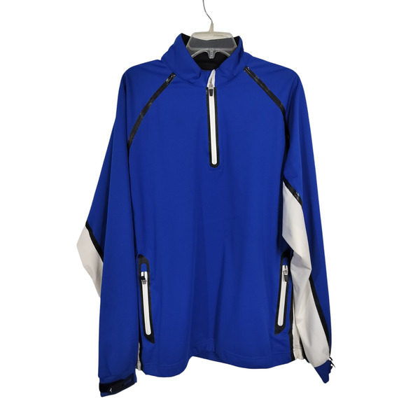 M621) Mizuno  Impermalite Flex Waterproof Full Zip Golf Rain Jacket Large - Picture 1 of 12